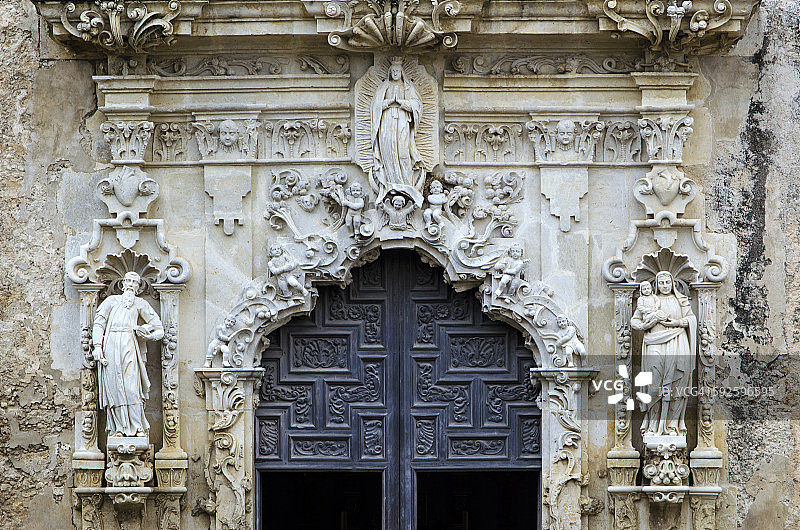 圣何塞传教站的巴洛克立面图片素材