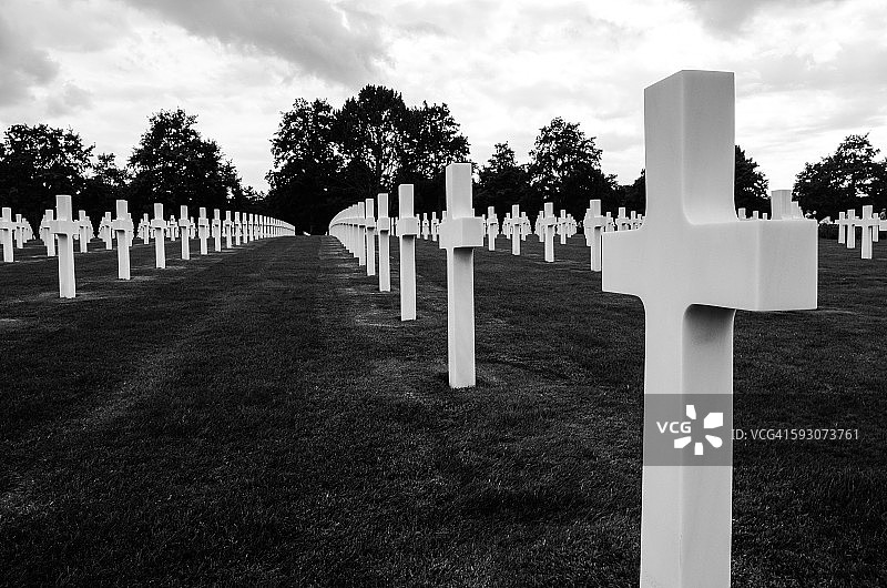 科勒维尔美军公墓，二战纪念图片素材