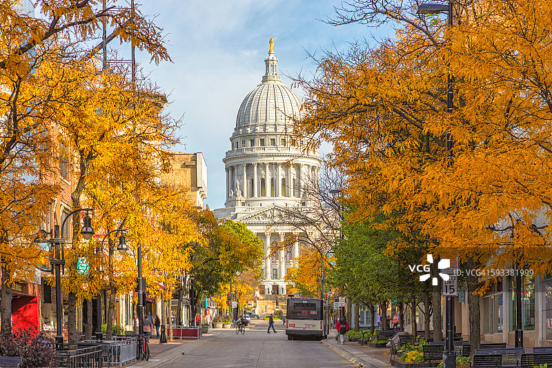 威斯康星州麦迪逊市首都大街景色图片素材