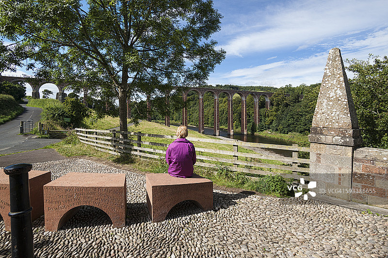 特威德河上的利德福特铁路高架桥，梅尔罗斯图片素材