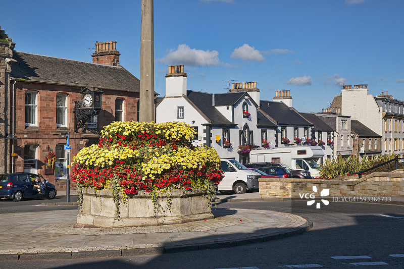 苏格兰梅尔罗斯高街广场风光图片素材