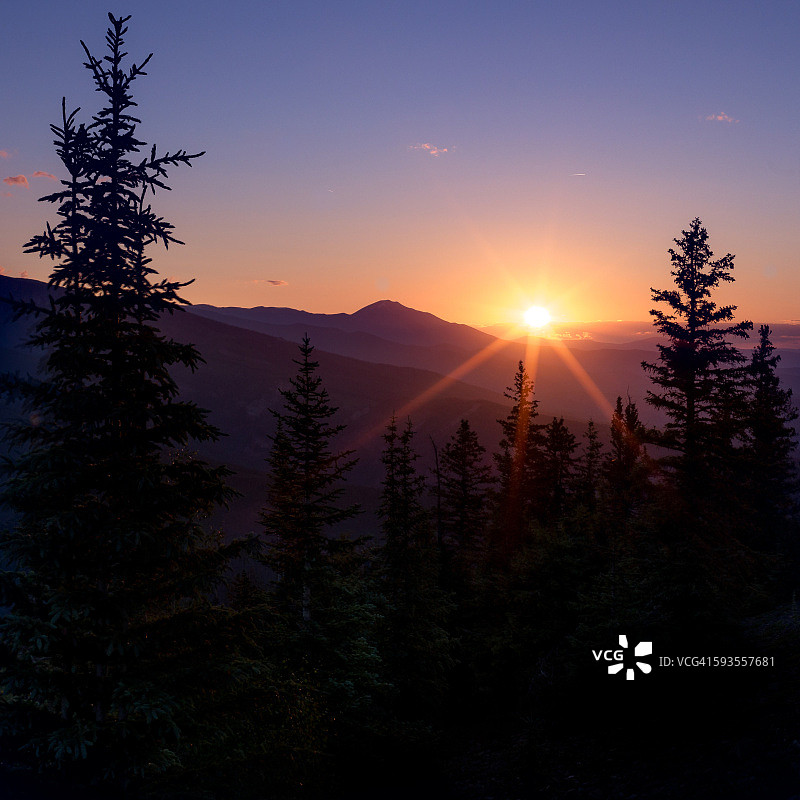 阿斯彭的日落图片素材