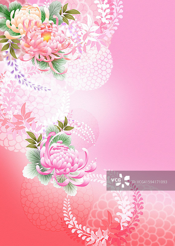 菊花紫藤东方背景图片素材