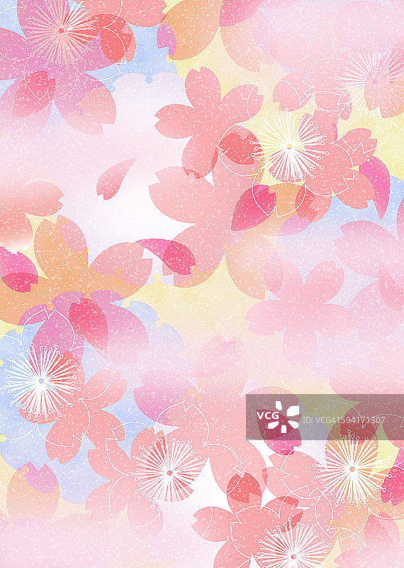 具有樱花的东方背景图片素材