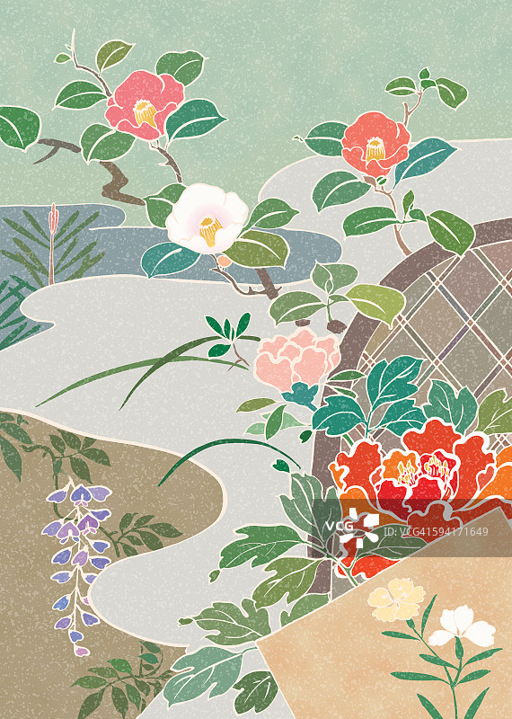 花卉东方背景图片素材