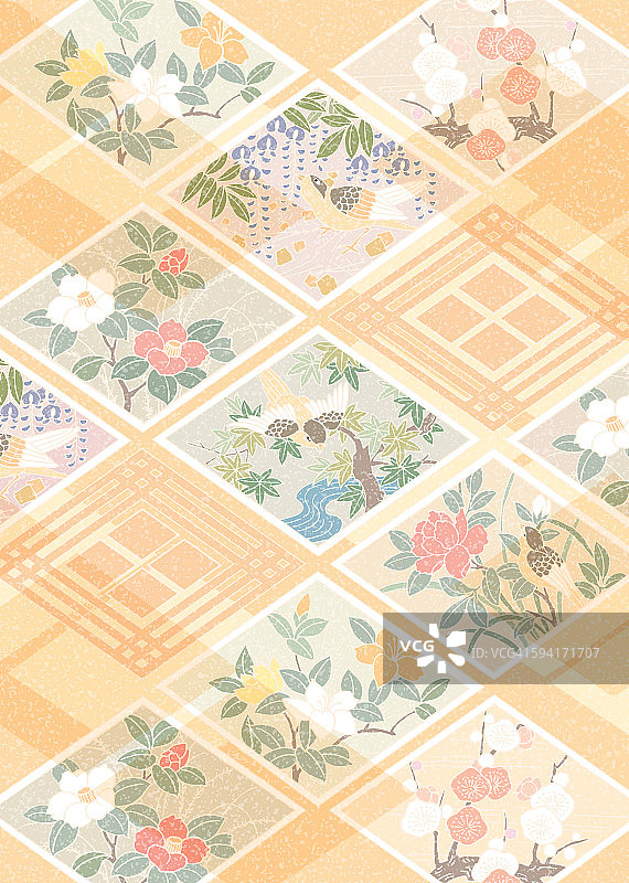 具有日本传统图案的东方背景图片素材