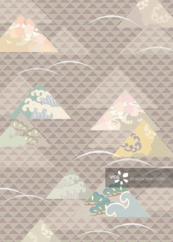 具有日本传统图案的东方背景图片素材