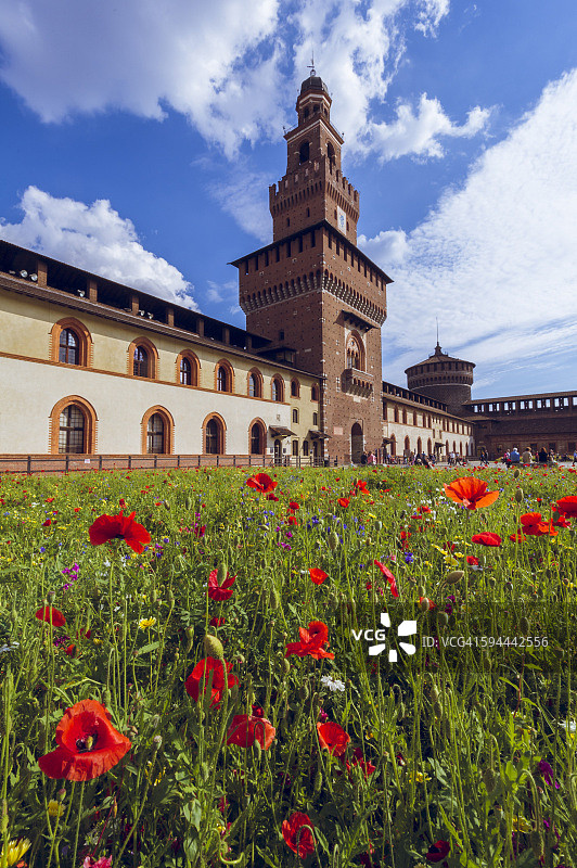 意大利伦巴第米兰斯福尔扎城堡图片素材
