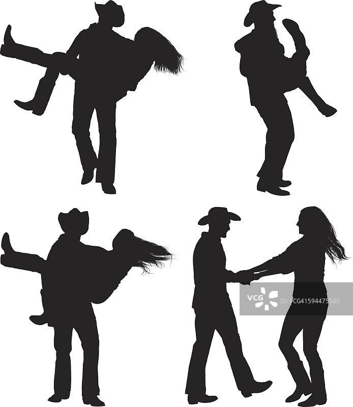 牛仔情侣乡村舞蹈图片素材