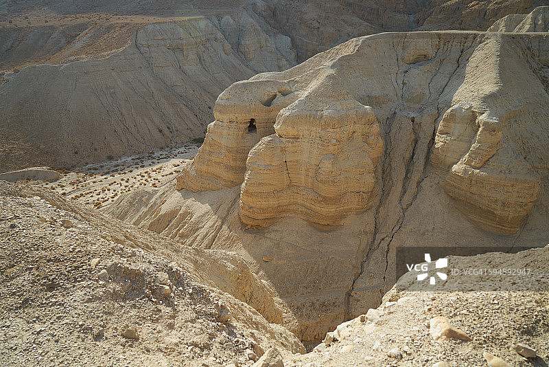 库姆兰洞穴，犹太沙漠图片素材