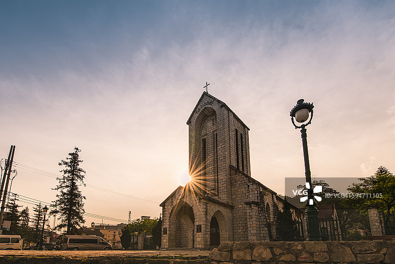 越南老街省沙巴教堂图片素材