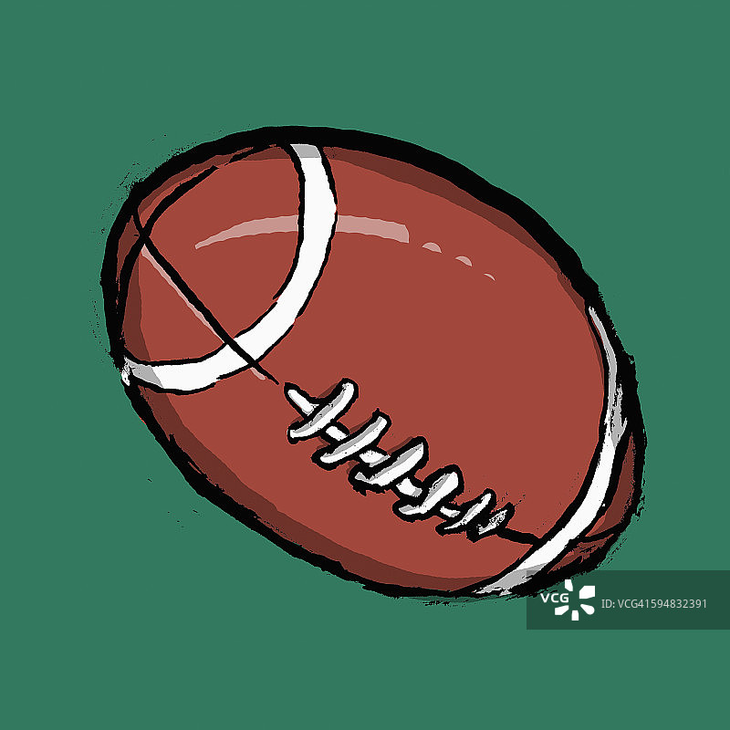 橄榄球绿色背景插画图片素材