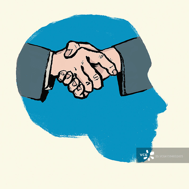 在白色背景下策划合作关系的人插画图片素材