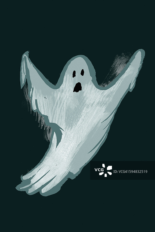 黑色背景上的幽灵插画图片素材