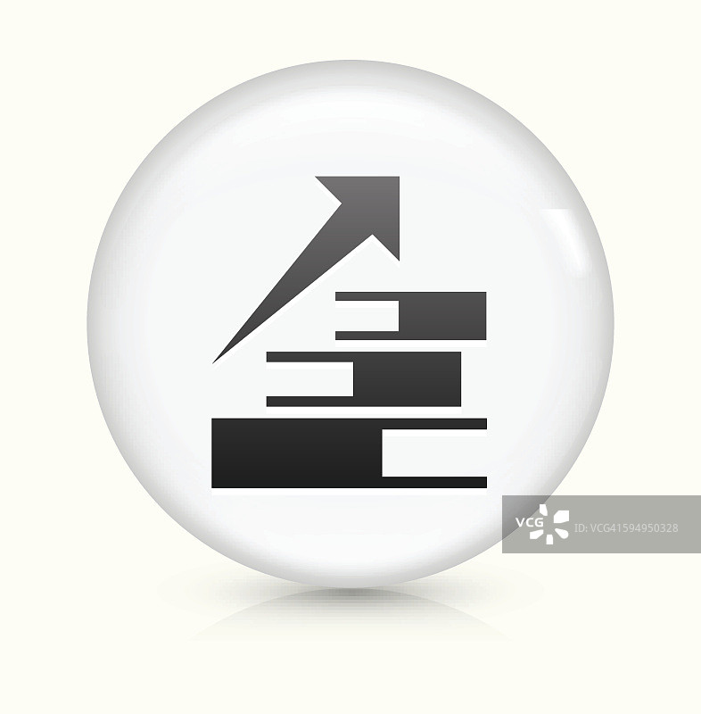 白色圆形矢量按钮上的阅读进度图标图片素材