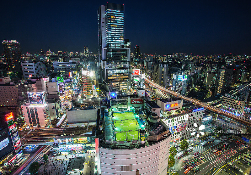 夜晚的涩谷HIKARIE天际线图片素材