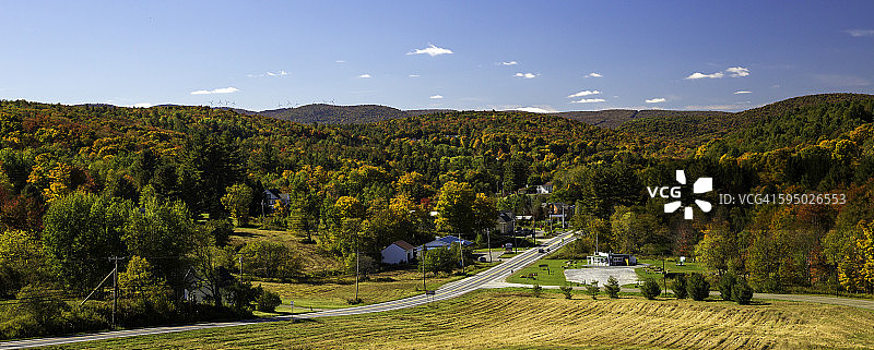 佛蒙特州威明顿的秋色美景图片素材