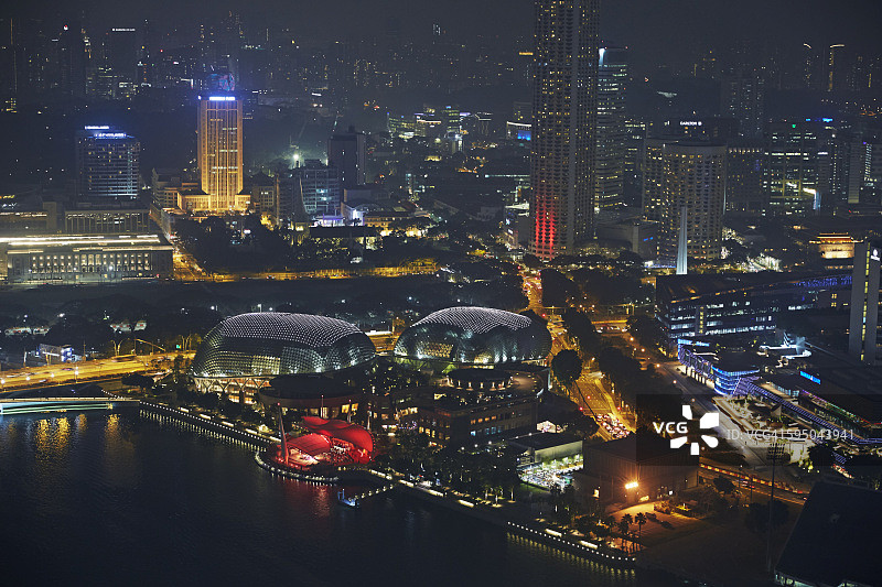 海湾剧院榴莲造型鸟瞰图图片素材
