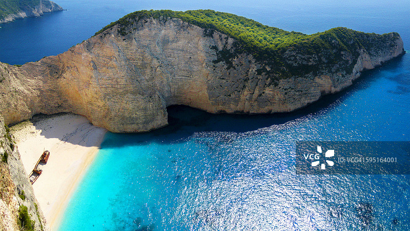 希腊扎金索斯岛沉船湾海滩图片素材