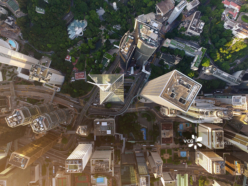 香港市中心区的空中景观图片素材