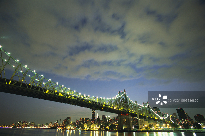 夜幕下的59街大桥图片素材