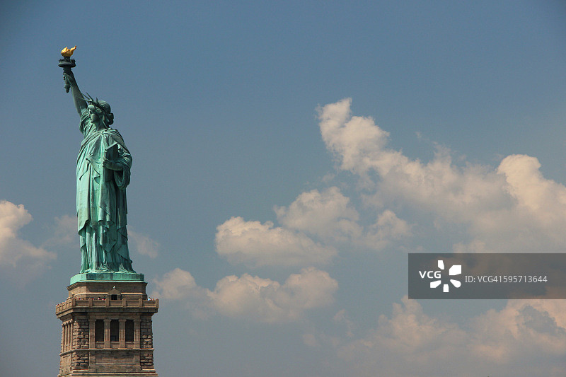 美国纽约市自由岛自由女神像图片素材