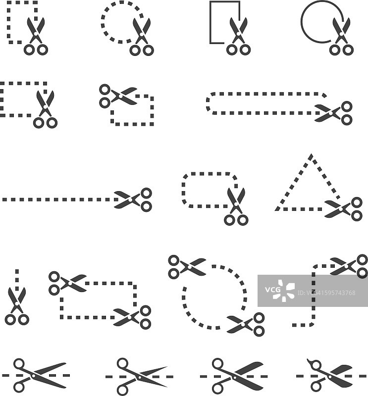 剪刀图标合集图片素材