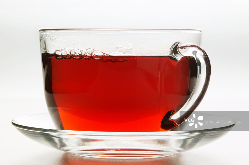 玻璃杯装热芙蓉茶图片素材