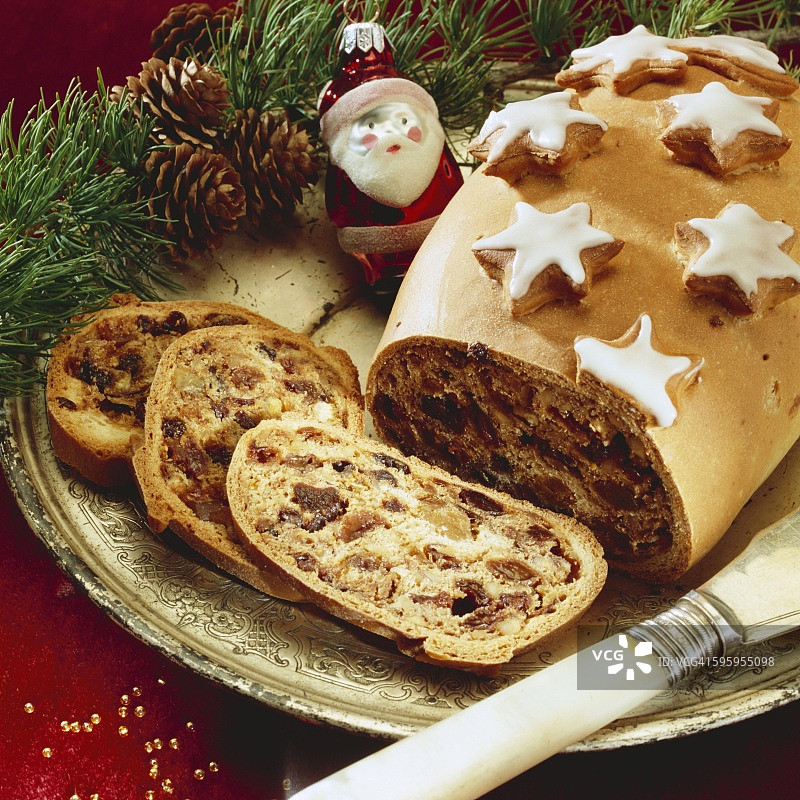 施蒂利亚克莱岑面包（水果面包），部分切片图片素材