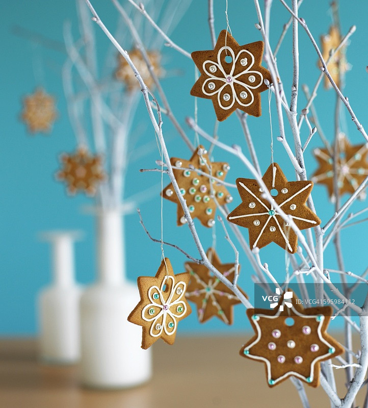 作为圣诞装饰的姜饼图片素材