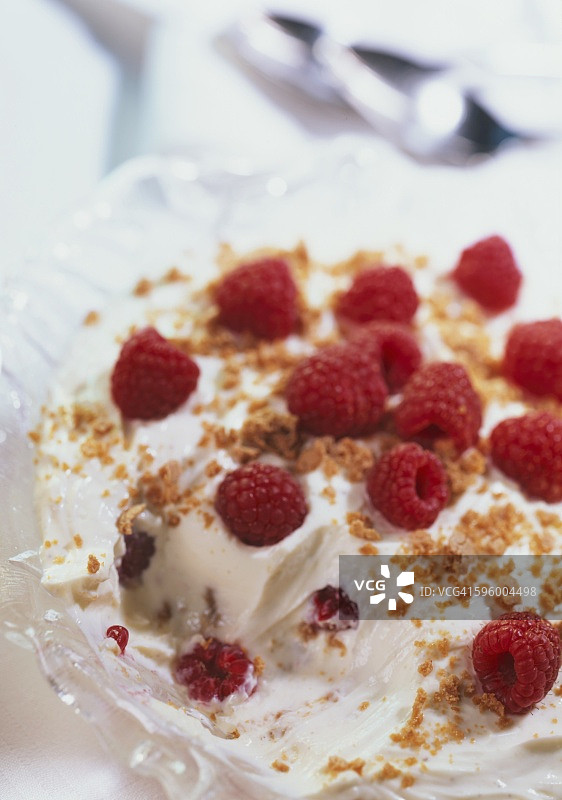 覆盆子夸克与酥脆 topping图片素材
