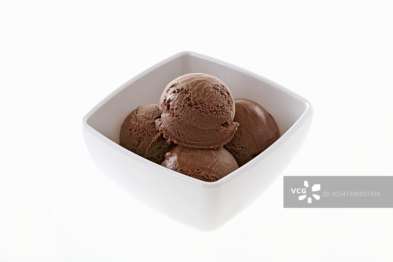 一盘四勺巧克力冰淇淋图片素材