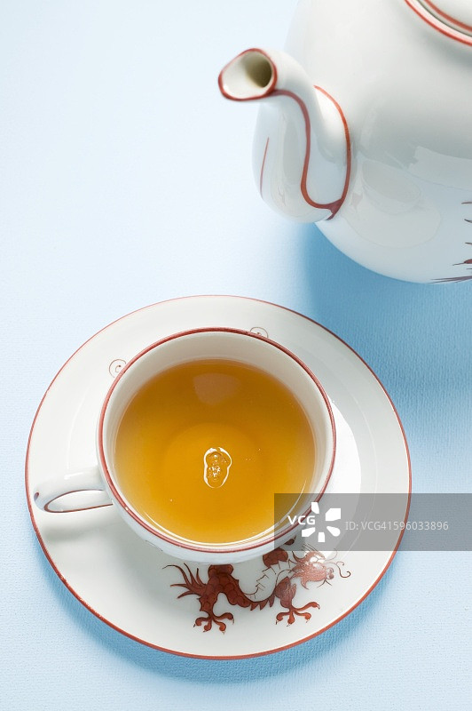 亚洲茶杯、茶碟和茶壶图片素材