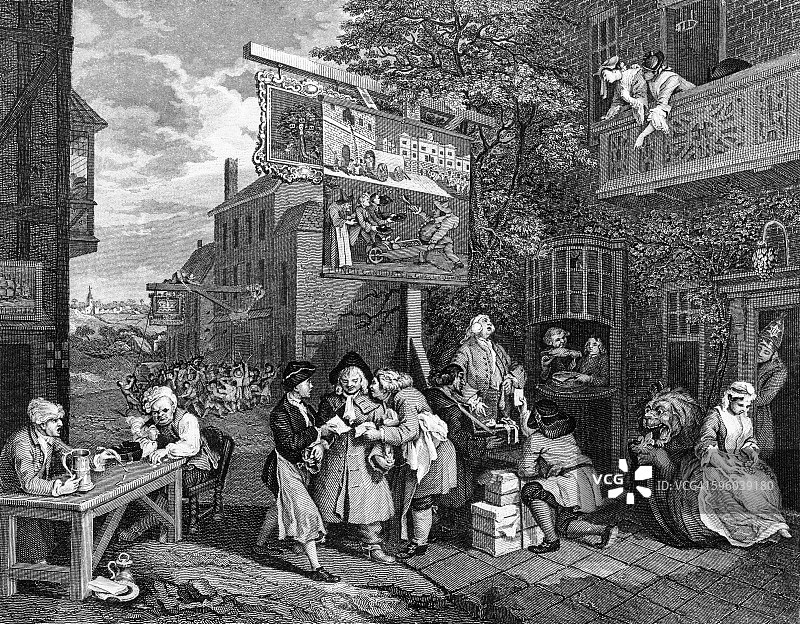 威廉·霍加斯的选举投票场景图片素材