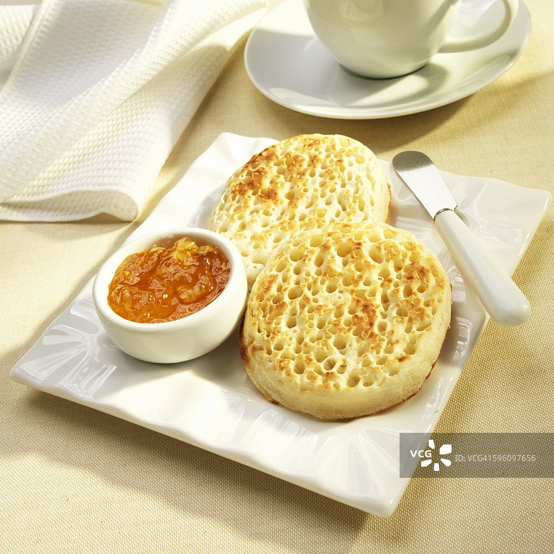 烤松饼配橘子酱图片素材