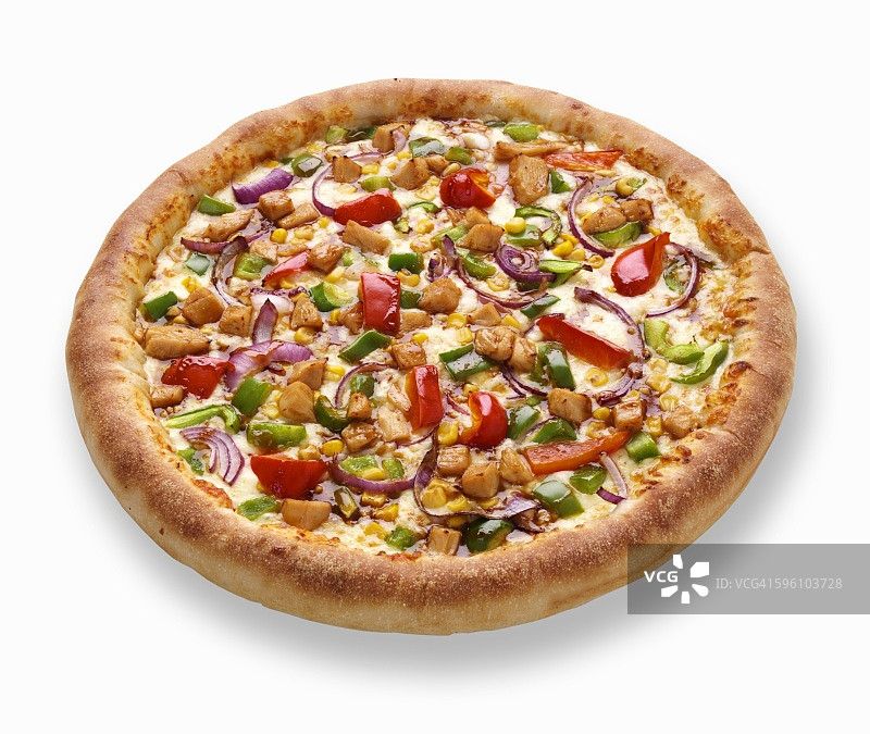 照烧鸡肉披萨图片素材