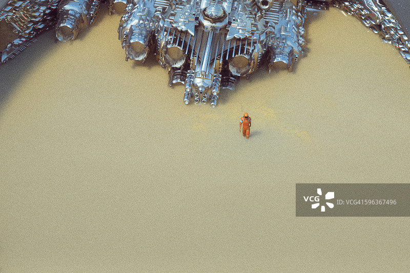 宇航员滞留在外星球上图片素材