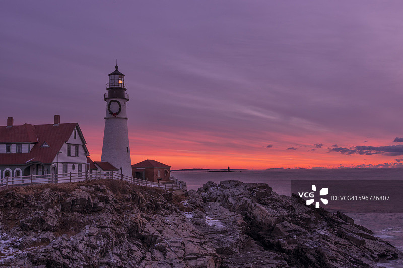 一月波特兰岬日出图片素材