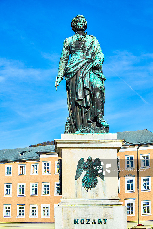 奥地利萨尔茨堡的莫扎特雕像图片素材