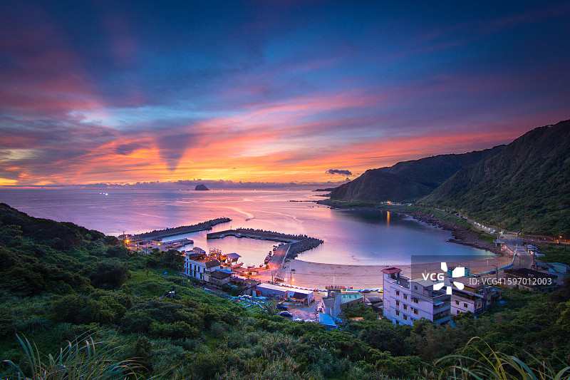 中国台湾外木山海岸日出图片素材