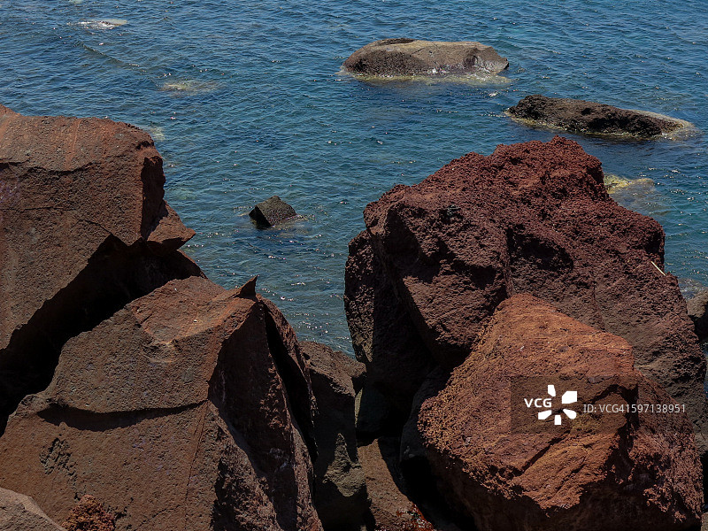 圣托里尼红海滩图片素材