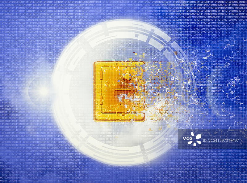 天空中的像素化保险箱图片素材