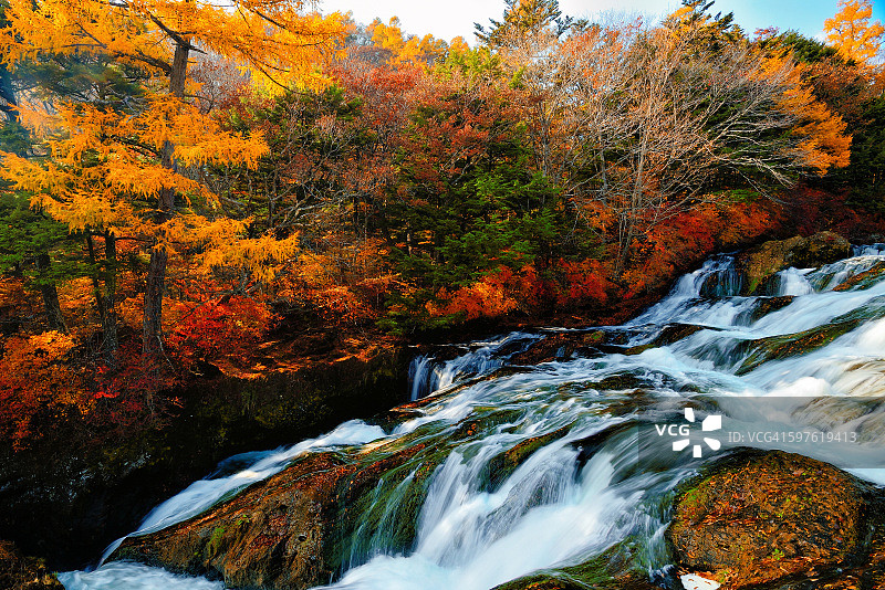 日本日光国家公园的龙珠瀑布图片素材