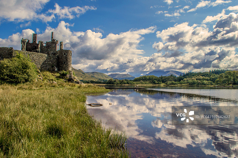 阿盖尔郡艾维湖的基尔亨城堡图片素材