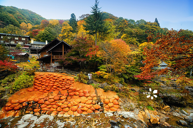 从宝川温泉看到的壮丽景色图片素材