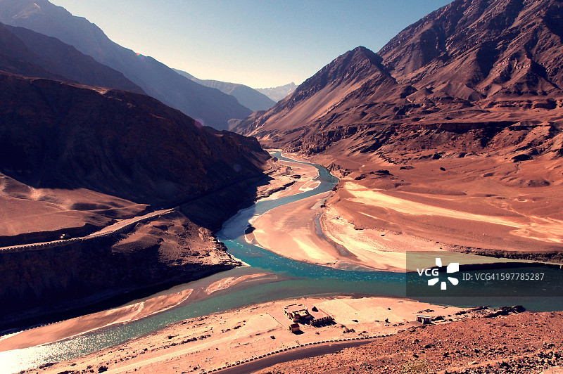 印度河与赞斯卡河的汇合处图片素材