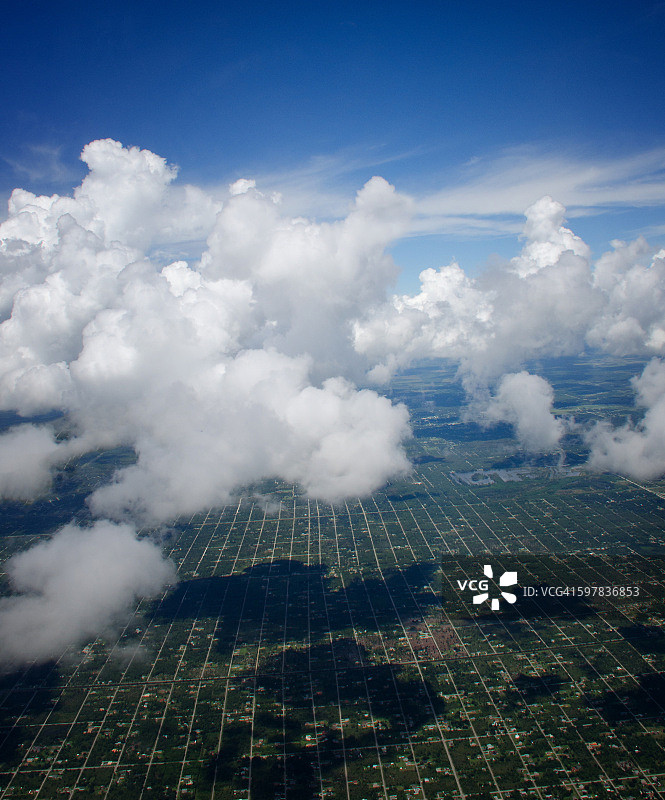 米老鼠耳朵云-佛罗里达州鸟瞰图图片素材