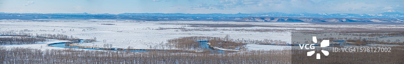 日本北海道钏路湿原国家公园全景图片素材