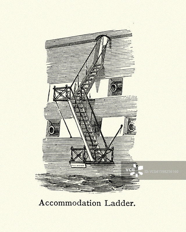 舷梯，1898年图片素材