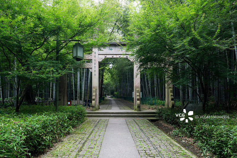 中国杭州云栖竹径拱门图片素材